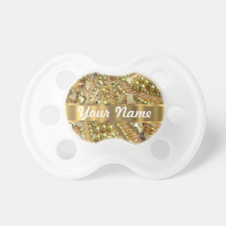 Elegant gold bling pacifier
