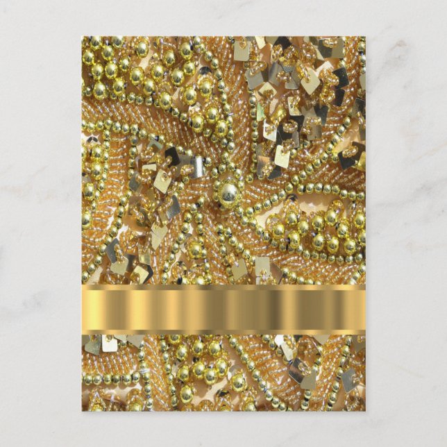 Elegant gold bling postcard (Front)