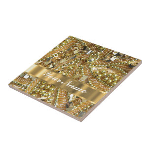 Elegant gold bling tile