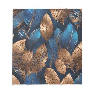Elegant Gold Blue Foliage Nature Design 