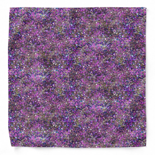 Elegant Gold Blue Purple Glitter Look Template Bandana (Front)