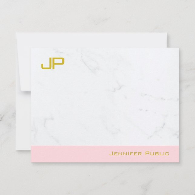 Elegant Gold Blush Pink Marble Simple Template (Front)