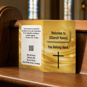 Elegant Gold Bokeh Church Bulletin Flyer