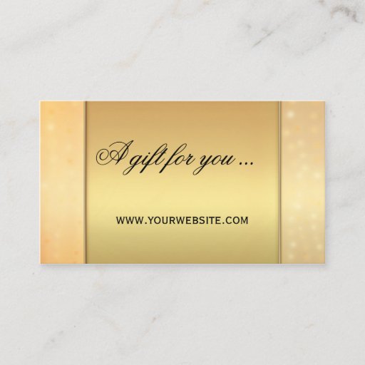 Customizable Elegant Gold Bokeh Gift Certificate Template Business Card