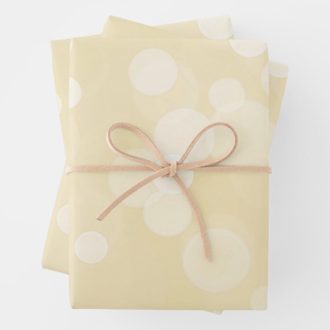 Elegant Gold Bokeh Pattern Wedding Wrapping Paper Sheets (In situ)