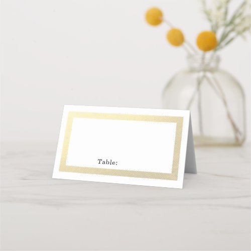 Elegant Gold Border Blank Table Guest Place Card