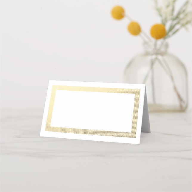 Elegant Gold Border Blank Table Guest Place Card (Front)