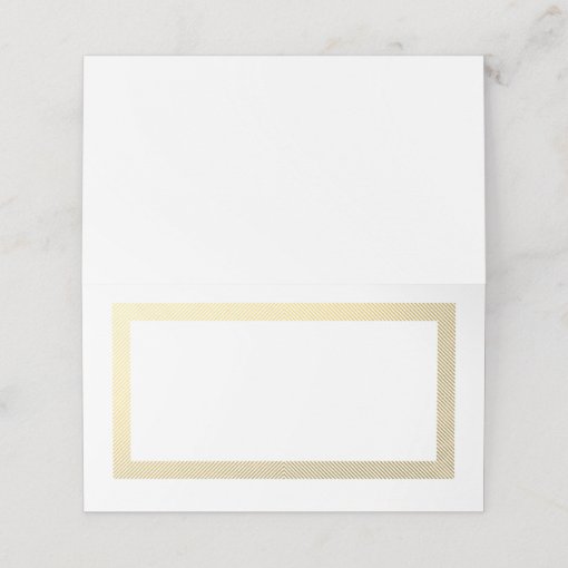 Elegant Gold Border Blank Table Guest Place Card 