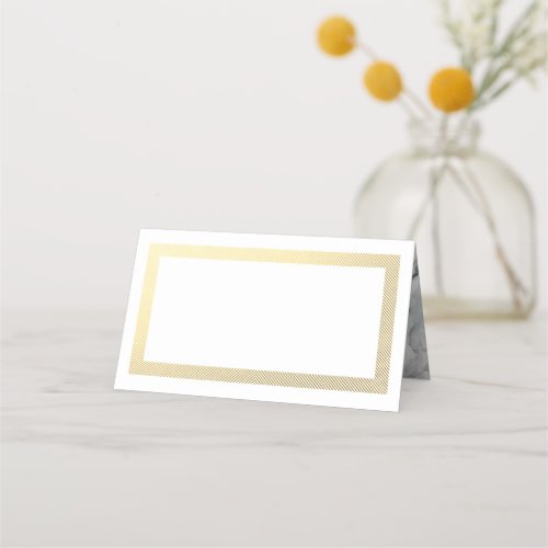 Elegant Gold Border Marble Blank Table Guest Place Card