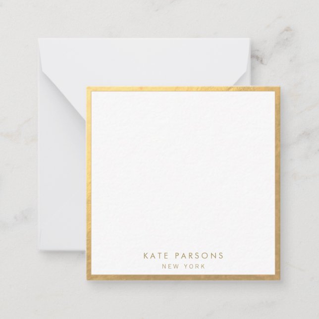 Elegant Gold Border Note Card (Front)