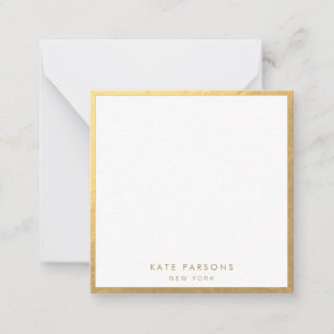Elegant Gold Border Note Card