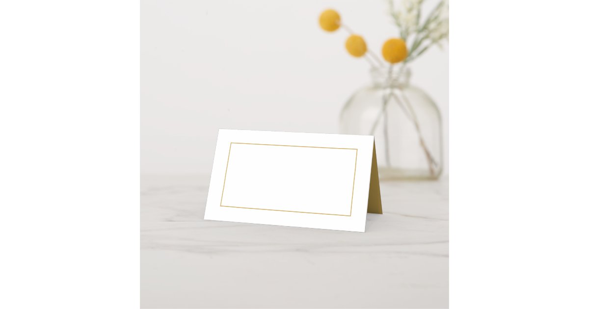 Elegant Gold Border Place Card Zazzle