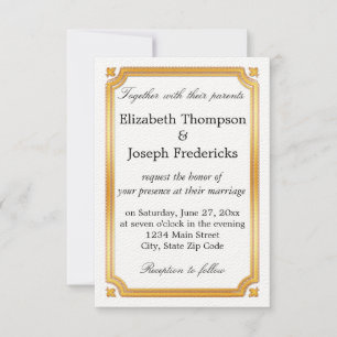 Elegant Gold Border Wedding Invitation