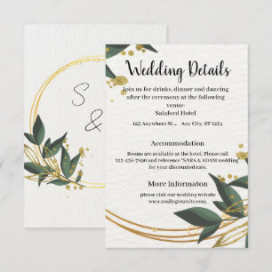 Elegant Gold Botanical Circle  Enclosure Card