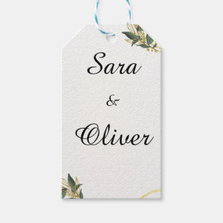 Elegant Gold Botanical Circle Gift Tags