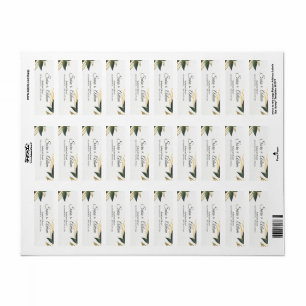 Elegant Gold Botanical Circle  Label