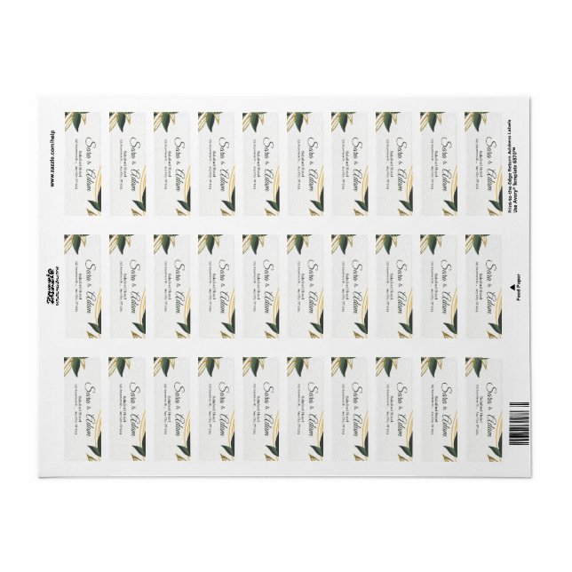 Elegant Gold Botanical Circle  Label (Full Sheet)