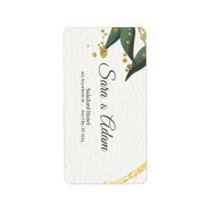 Elegant Gold Botanical Circle  Label