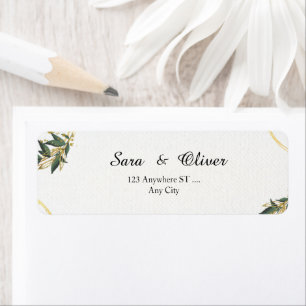 Elegant Gold Botanical Circle Label