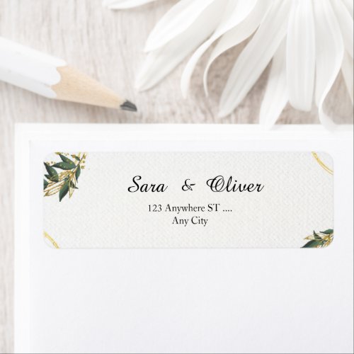 Elegant Gold Botanical Circle Label