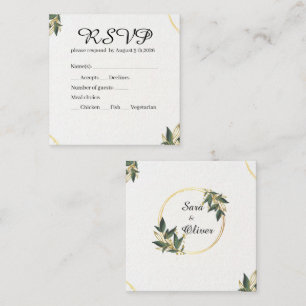 Elegant Gold Botanical Circle Square Business Card