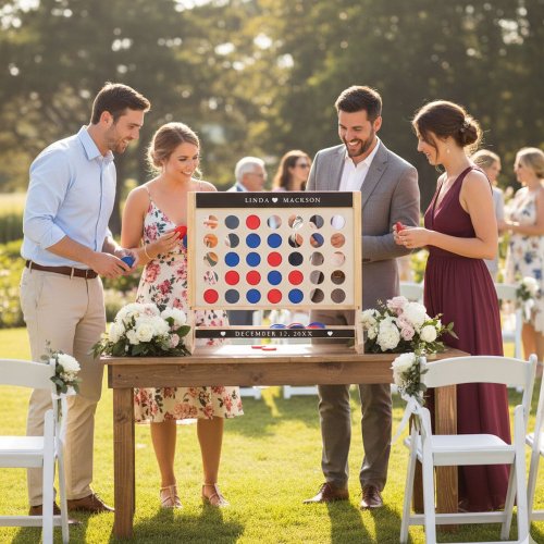 Elegant gold botanical crest monogram wedding fast four