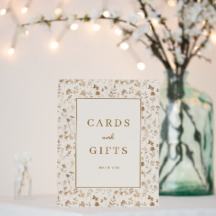 Elegant Gold Botanical Gratitude Sign