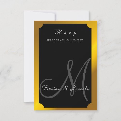 Elegant Gold Botanical M  Wedding Dinner Choice R RSVP Card