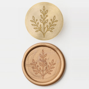 Elegant Gold Botanical Wax Seal Sticker