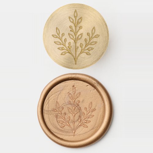 Elegant Gold Botanical Wax Seal Sticker