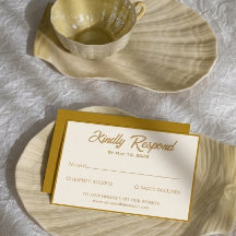 Elegant Gold Botanical Wedding RSVP Card