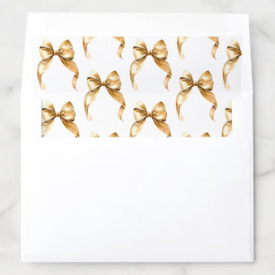 Elegant Gold Bow Coquette Bridal Shower Envelope Liner