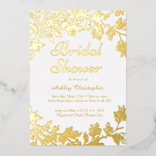 Elegant Gold Bridal Shower Foil Invitation