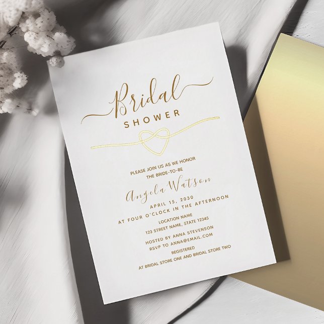 Elegant Gold Bridal Shower Foil Invitation (Creator Uploaded)