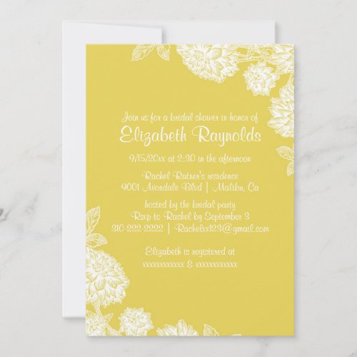 Elegant Gold Bridal Shower Invitations