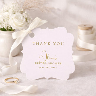 Elegant Gold Bridal Shower Thank You Tag