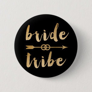 elegant gold bride tribe arrow wedding rings button