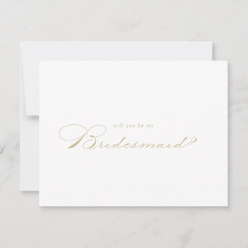 Elegant Gold Bridesmaid Proposal Note Card