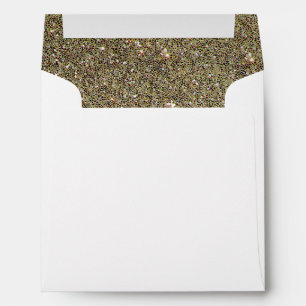 Elegant Gold Bronze Glitter Lined Glam Envelope