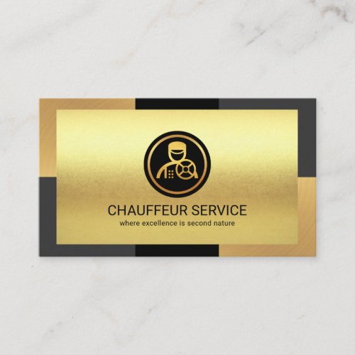 Elegant Gold Bronze Grey Layers Driving Business Card