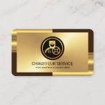 Elegant Gold Bronze Layers Chauffeur Business Card at Zazzle