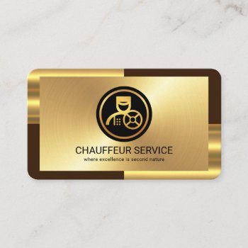 Elegant Gold Bronze Layers Chauffeur Business Card by keikocreativecards at Zazzle