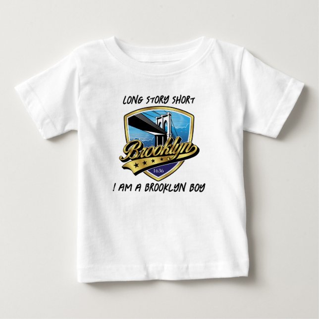 Elegant Gold Brooklyn Logo Design Baby T-Shirt (Front)