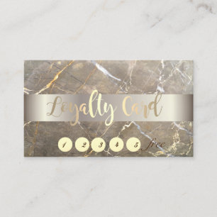 Elegant ,Gold,Brown Marble Stone Loyalty Card