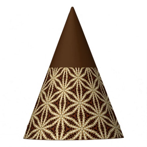Elegant Gold  Brown Star Anise Paper Party Hat