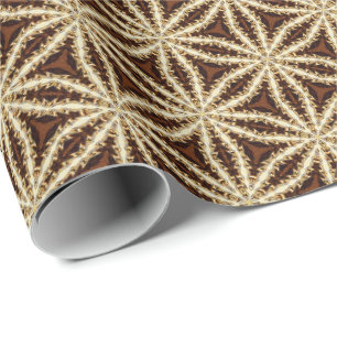 Elegant Gold & Brown Star Anise Wrapping Paper