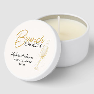 Elegant Gold Brunch & Bubbly Bridal Shower  Mini Candle Favors