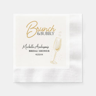Elegant Gold Brunch & Bubbly Bridal Shower  Napkins