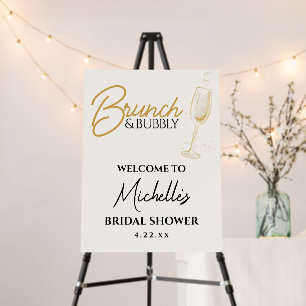 Elegant Gold Brunch & Bubbly Bridal Shower Sign
