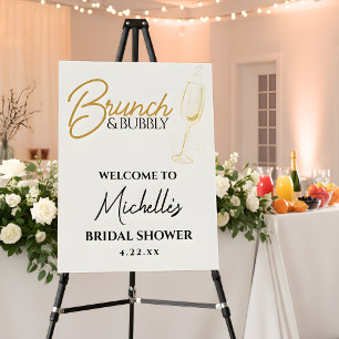 Elegant Gold Brunch & Bubbly Bridal Shower Sign